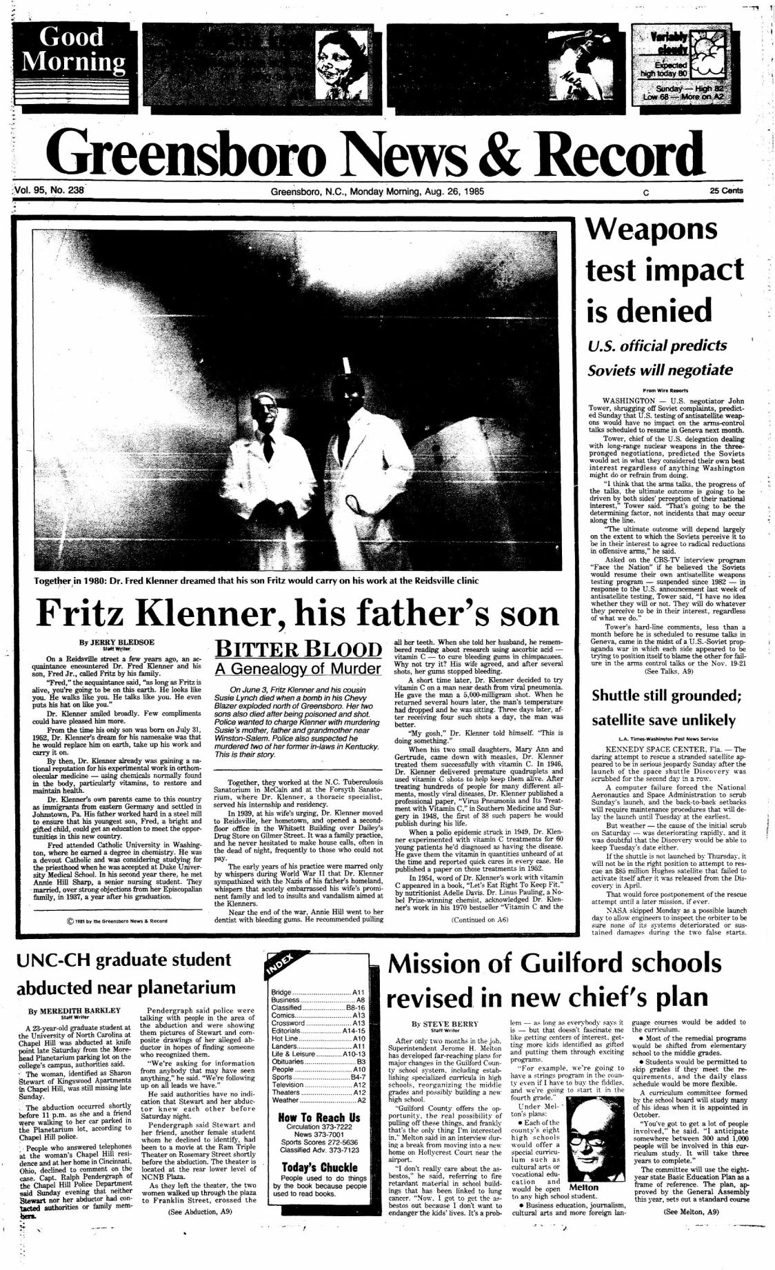 Bitter Blood: Fritz Klenner, his father's son | | greensboro.com
