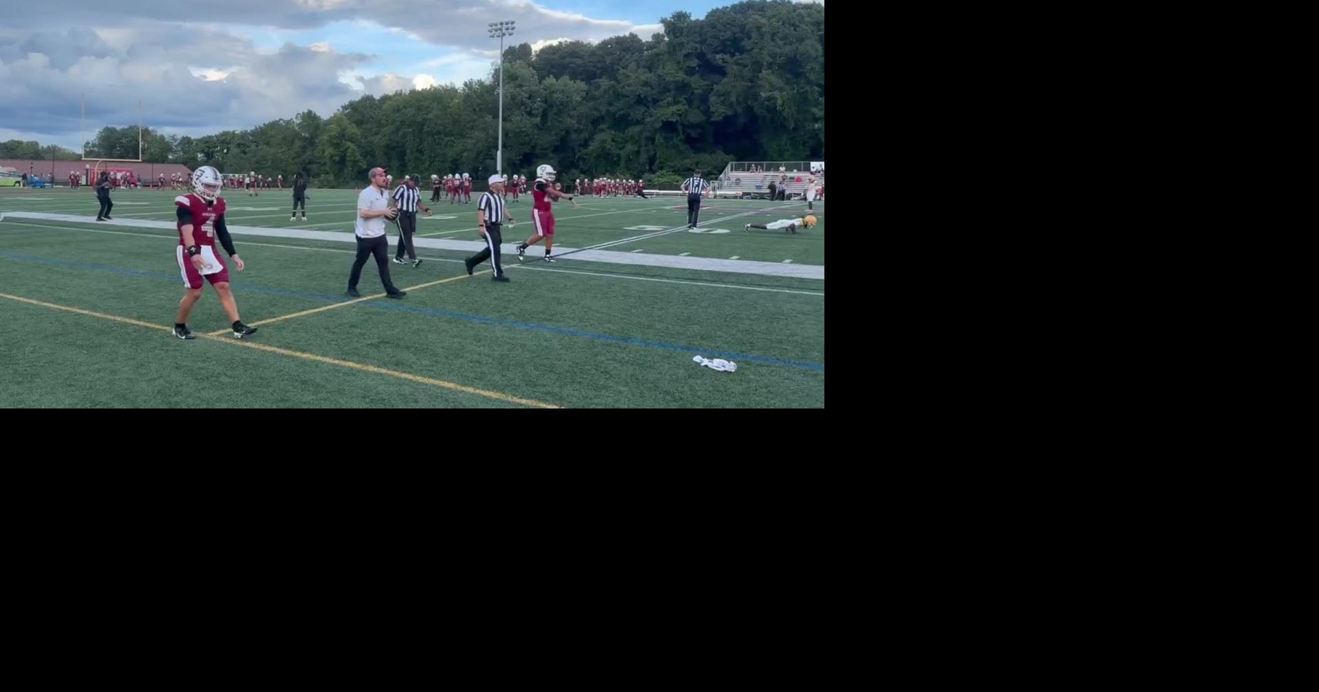 Guilford QB Tristan Gabrels warms up