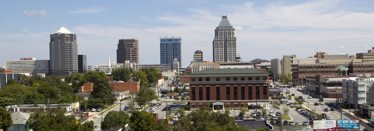 Greensboro skyline long view