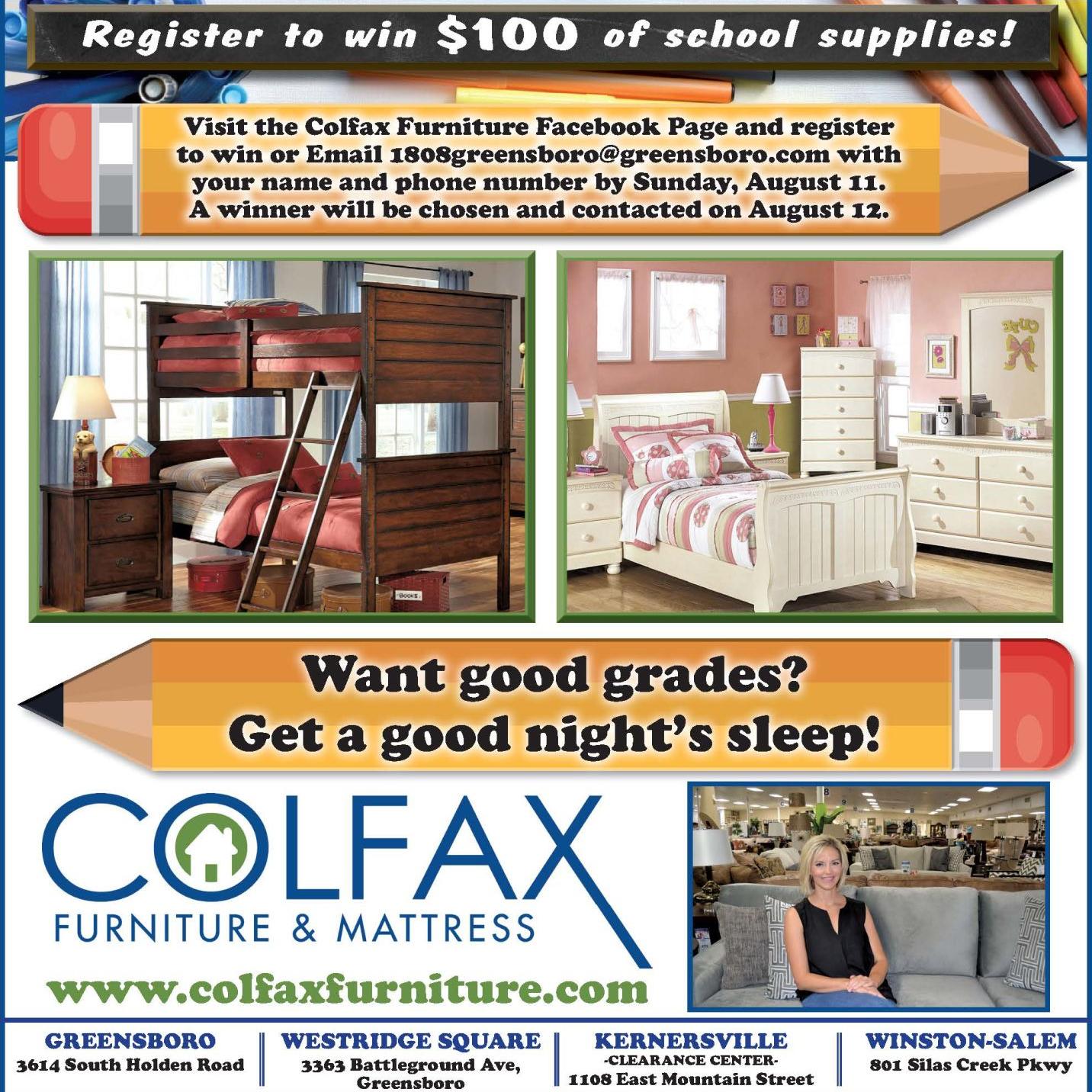 Colfax Furniture School Supply Giveaway 1808 Greensboro