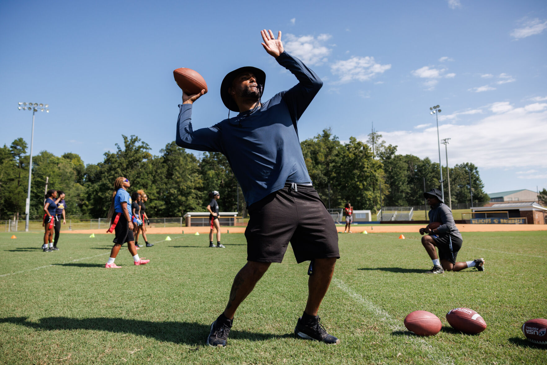 Eastern Guilford Wildcats Girls Flag Football Practice Photo
