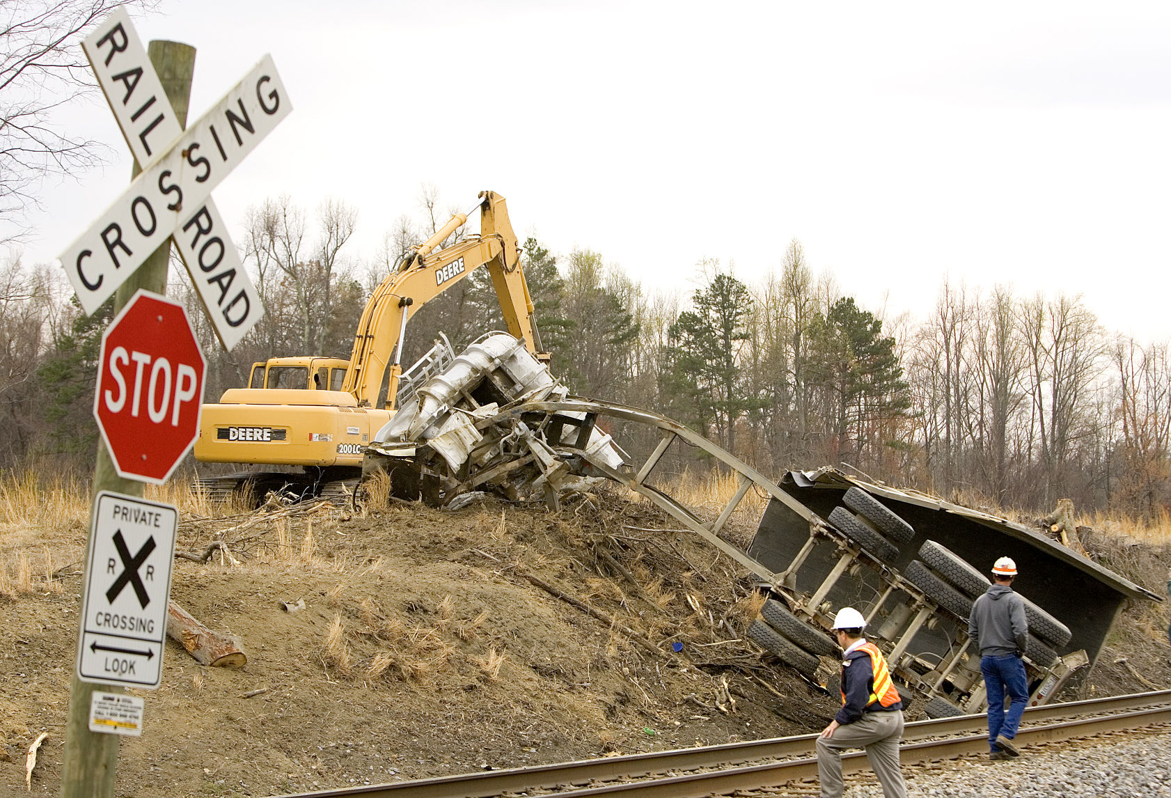 Train strikes truck at rural crossing