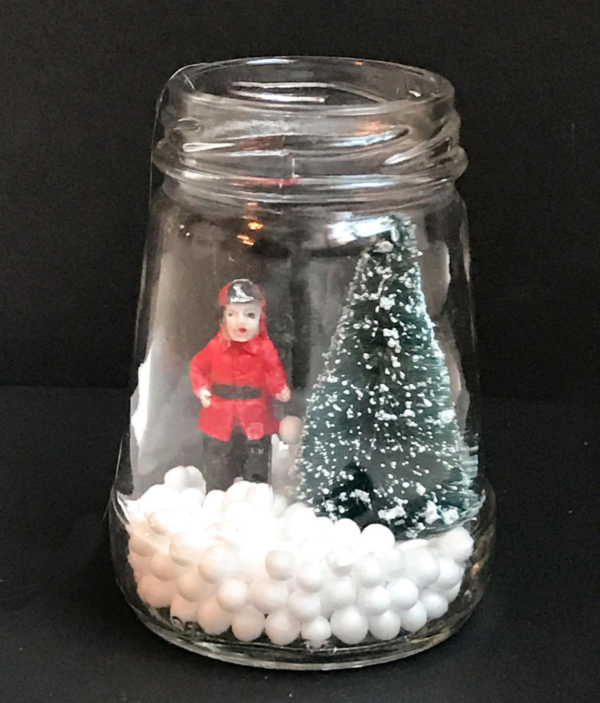 Diy Snow Globe And Red Door Ornaments And Jeweled Wreath