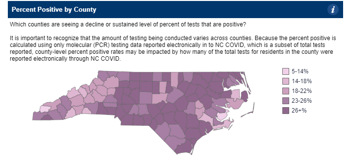 North Carolina COVID-19 Infection Rates by County