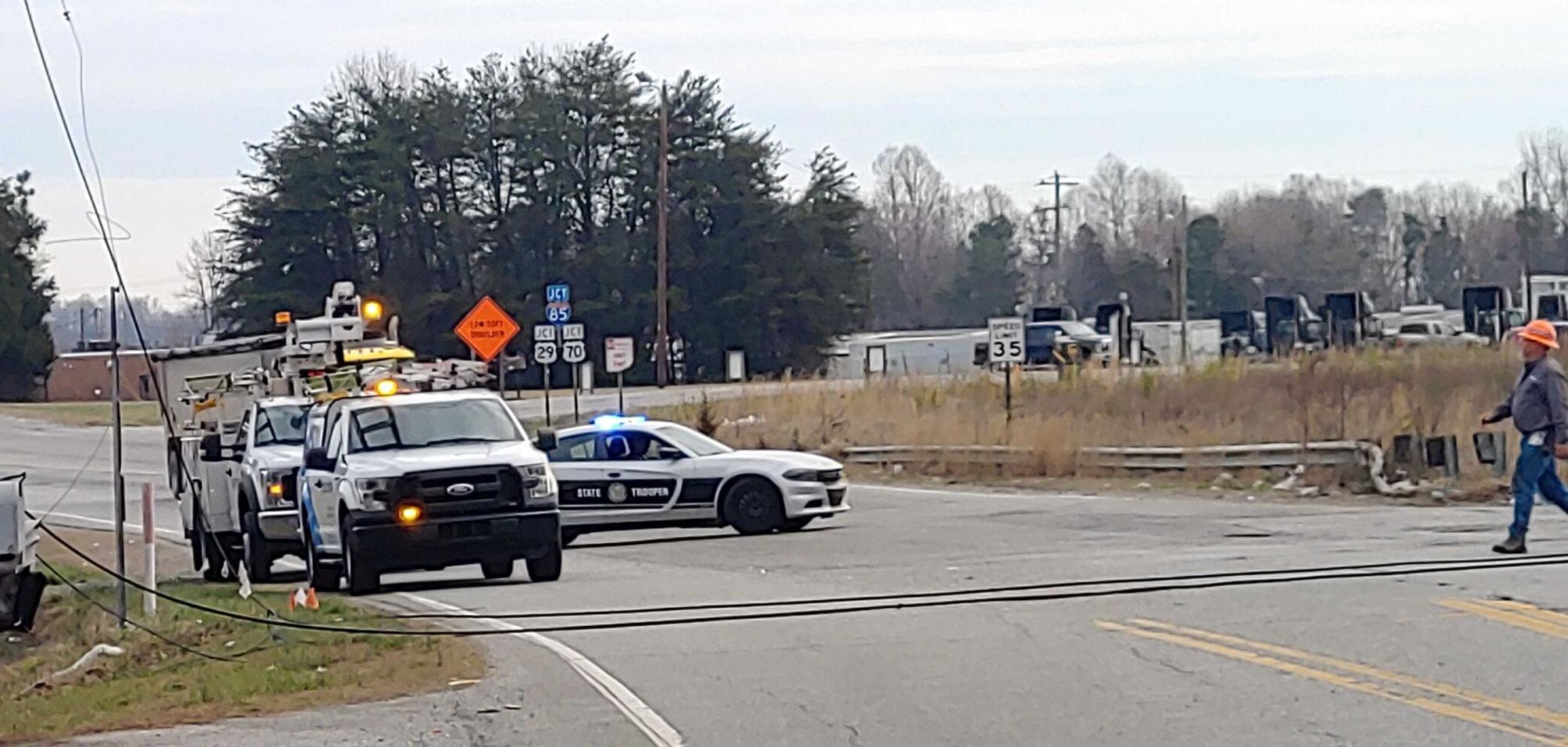 Traffic advisory Downed power lines Wednesday morning close part of