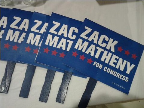 Zack Matheny for Congress campaign materials
