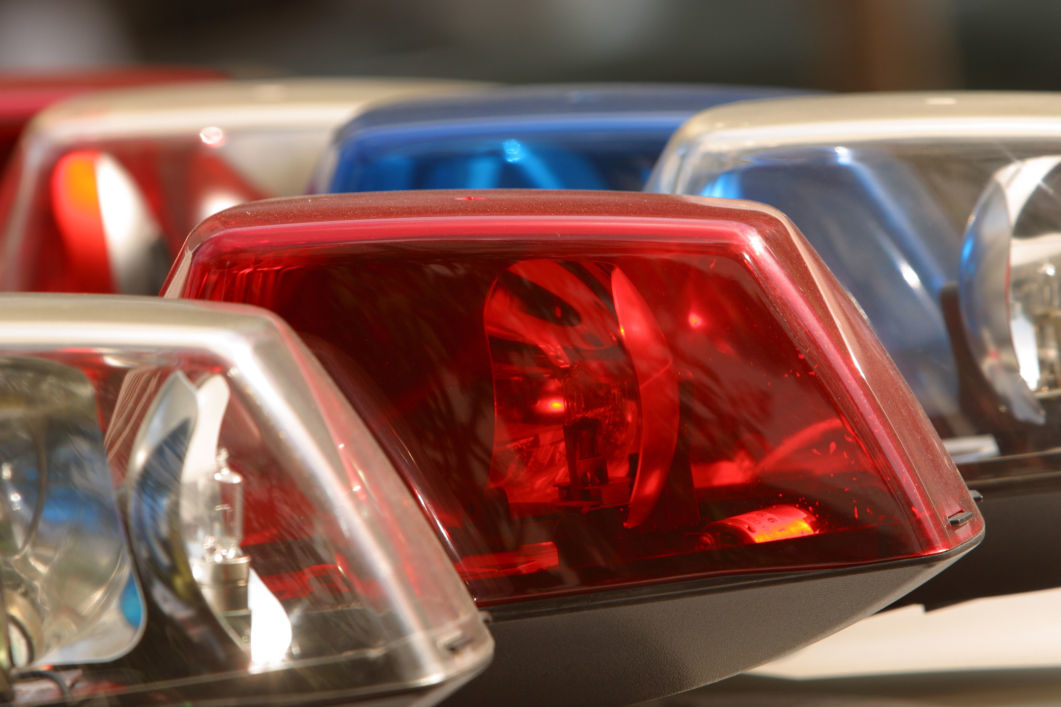 Close-up of emergency lights (online only)