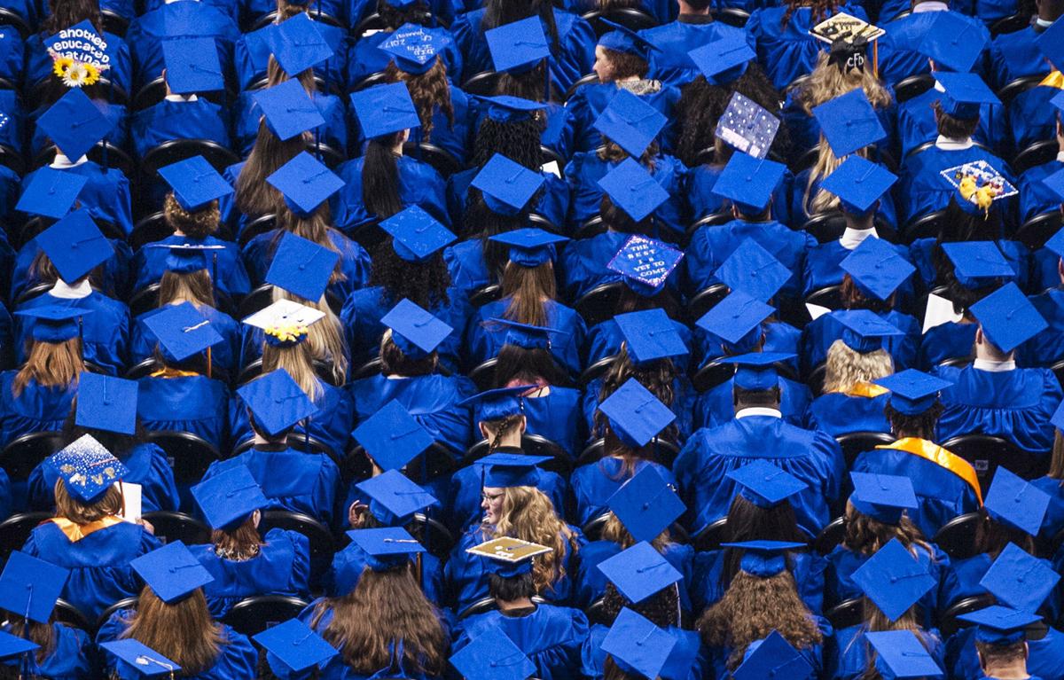 College generic commencement overhead