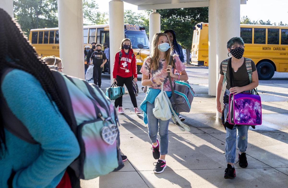 back Except for masks, Guilford's first day of school is, well
