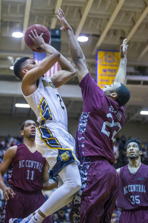 Ncat Vs Nccu Rivalry Basketball Action Uploaded Photos