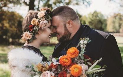 Sadena Hunt and Carl Hill married on Halloweed at Carl’s father’s barn.