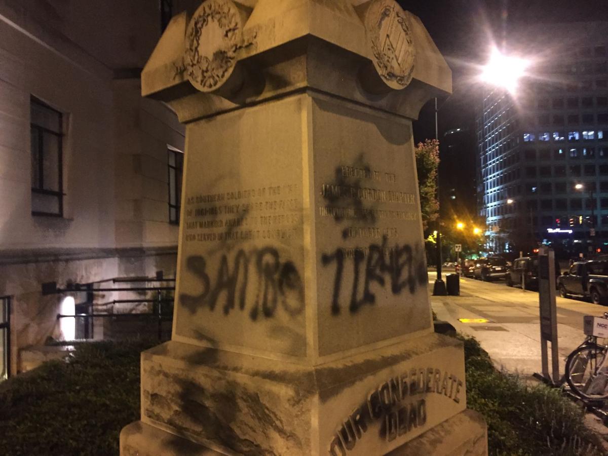 Confederate soldier statue vandalized in downtown WinstonSalem