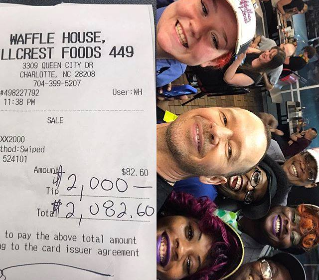 Donnie Wahlberg a big tipper at a Charlotte Waffle House