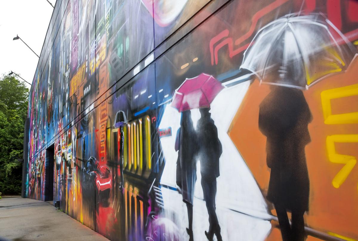 Greensboro buildings canvas for international mural artists