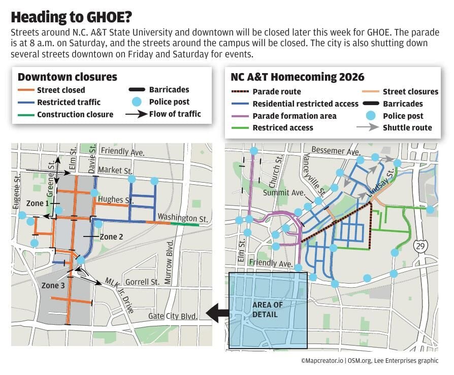 GHOE road closing maps