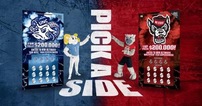 UNC. NC State lottery ticket image