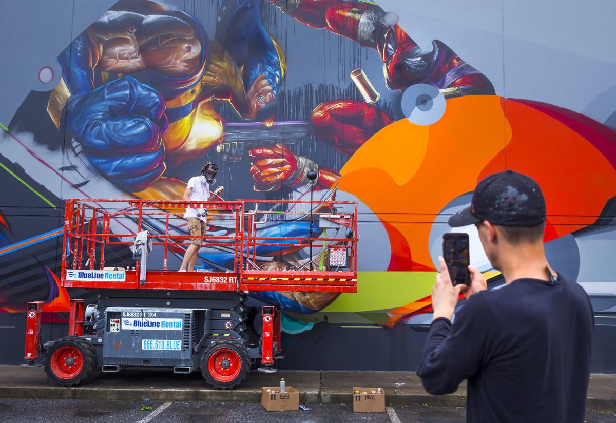 Greensboro buildings canvas for international mural artists