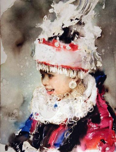 Young Girl in Full Dress