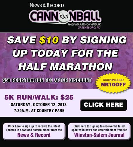 Save $10 on News & Record Cannonball Run Half-Marathon entry fee