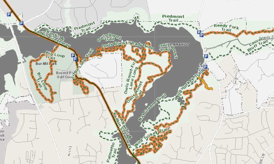 Map Greensboro Area Trails And Greenways Wooten Running Shorts