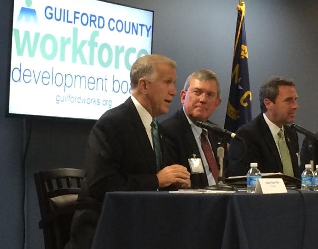 Thom Tillis at a workforce summit