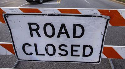 Road closed sign