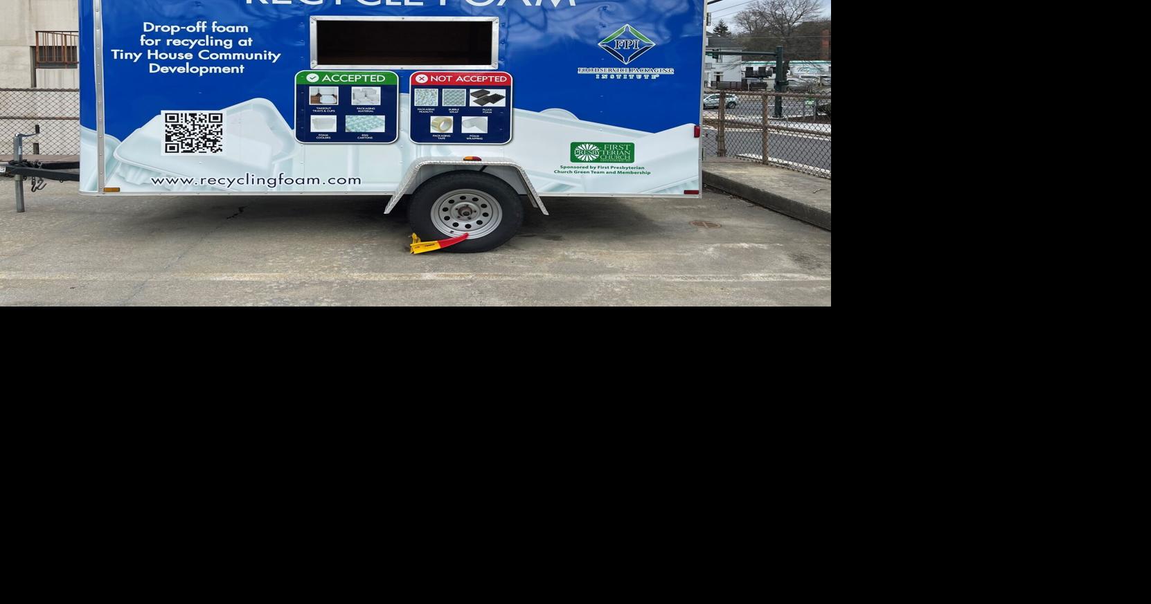 Plastic foam recycling trailer added in Greensboro church's parking lot