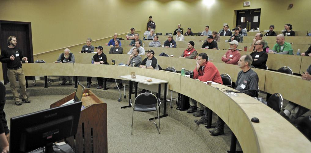 Sustainable-trail building class at Guilford College