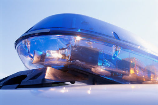 police blue light bar