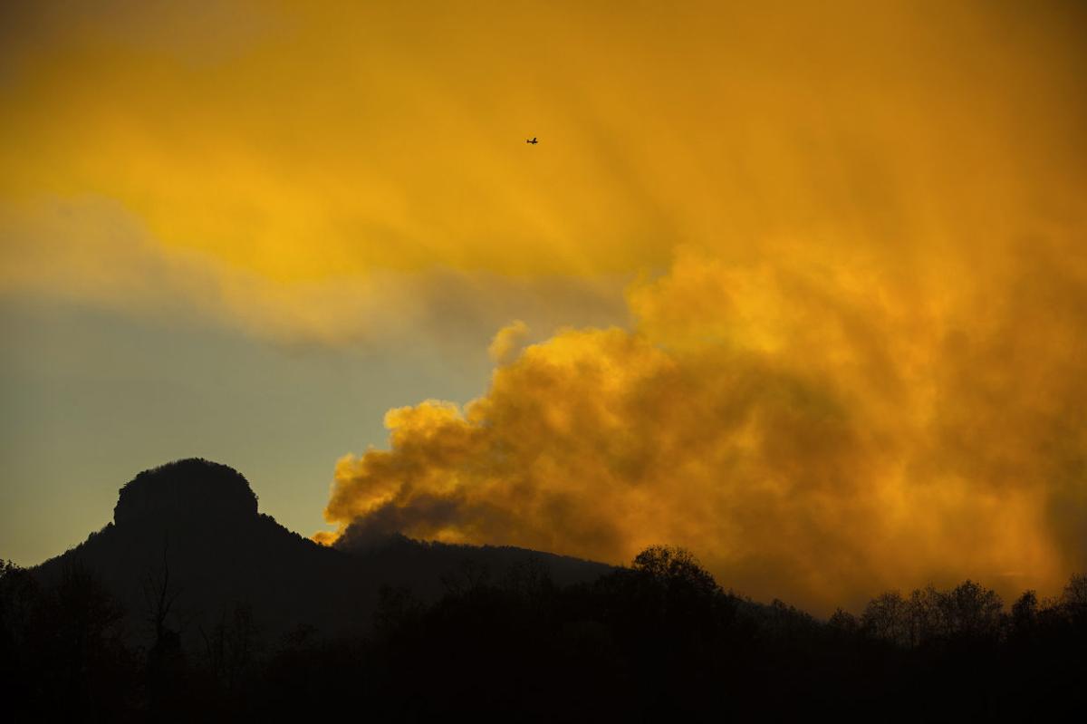Fire restricts access to Pilot Mountain park