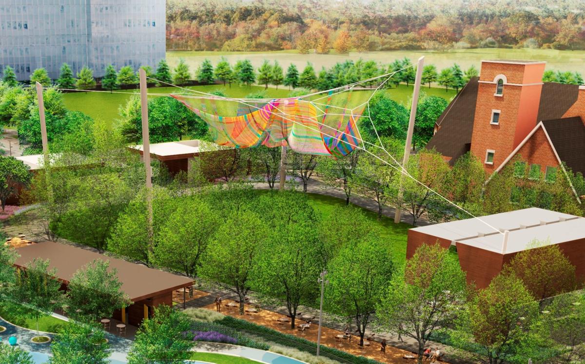 Design plans for LeBauer Park and its billowing sculpture unveiled