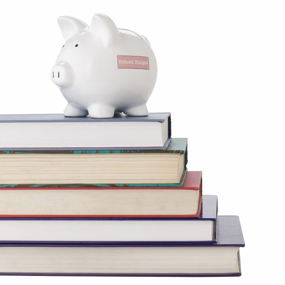 Piggy bank on school books