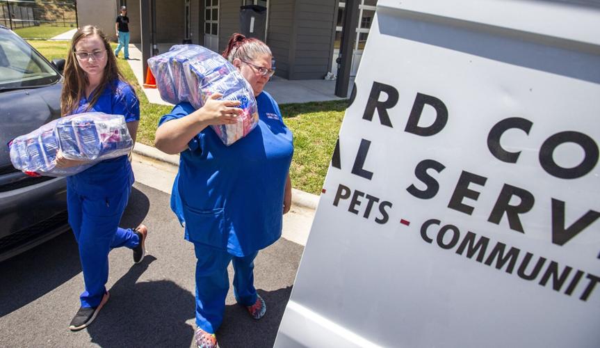 Free pet food and care offered by Guilford County Animal Services in a