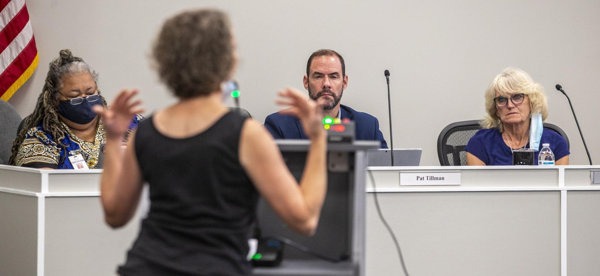 Photos Guilford County Schools reopens school board meeting to public