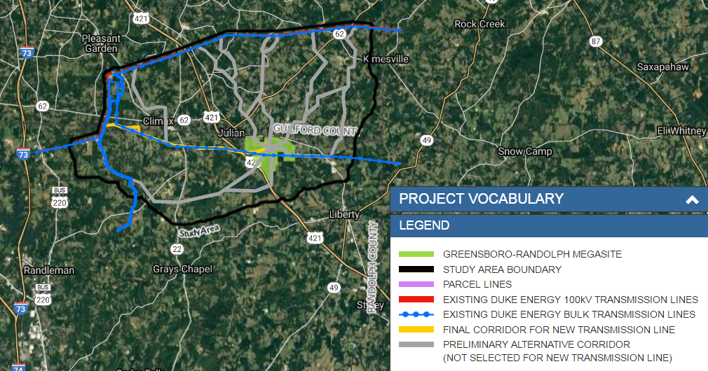 Duke Energy sets route for power into megasite