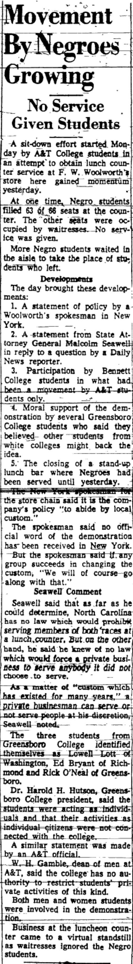 August 11, 1958: Congress of Racial Equality Launches Sit-In