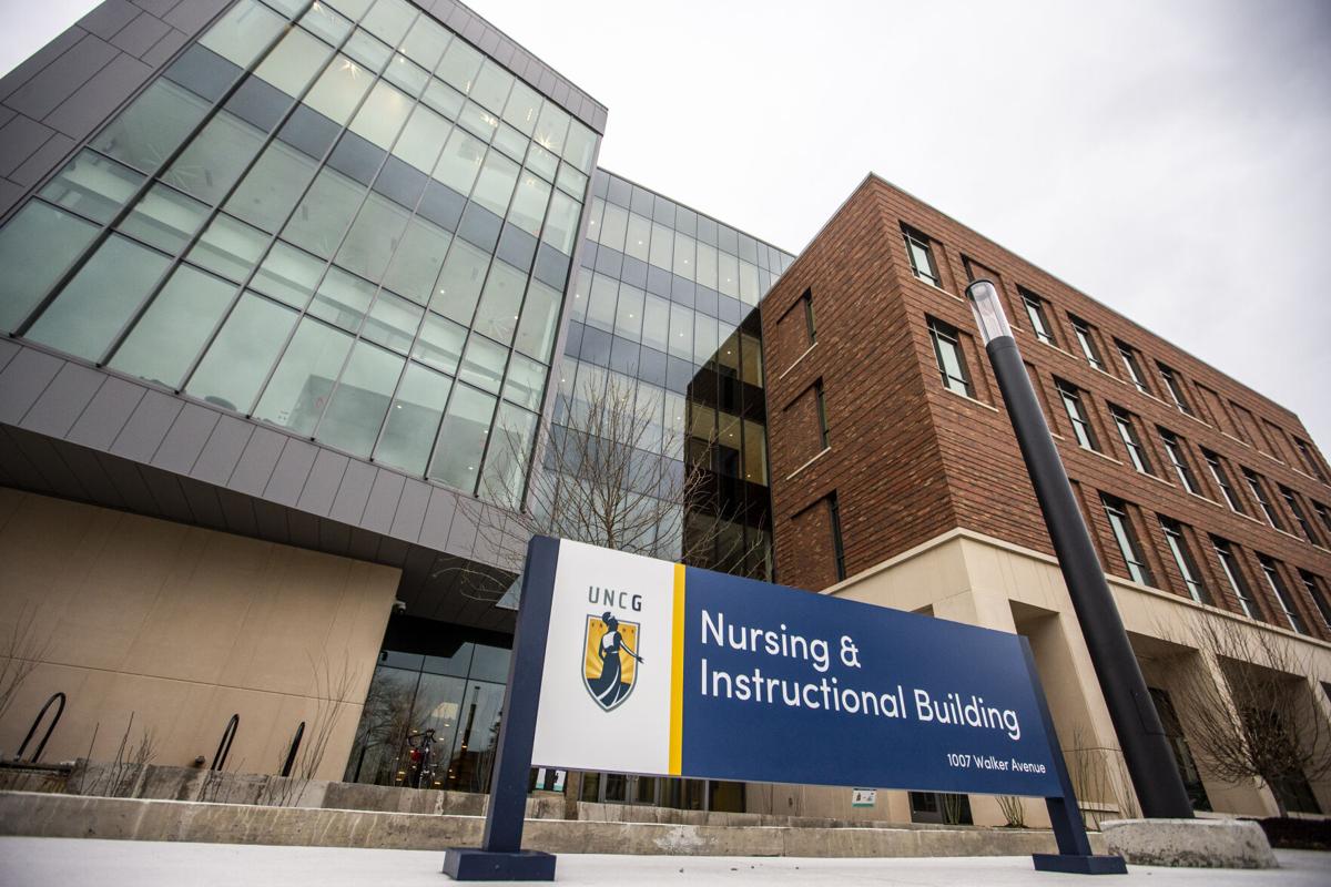 UNCG Nursing exterior with sign