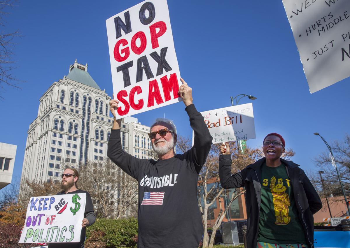 Tax bill protest in Greensboro Gallery