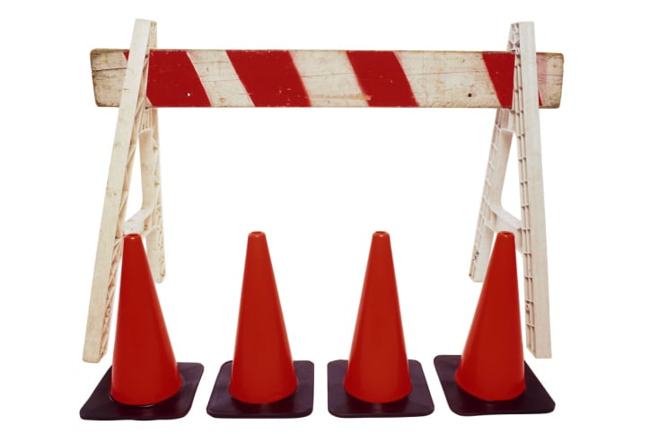 construction orange cones traffic barrier