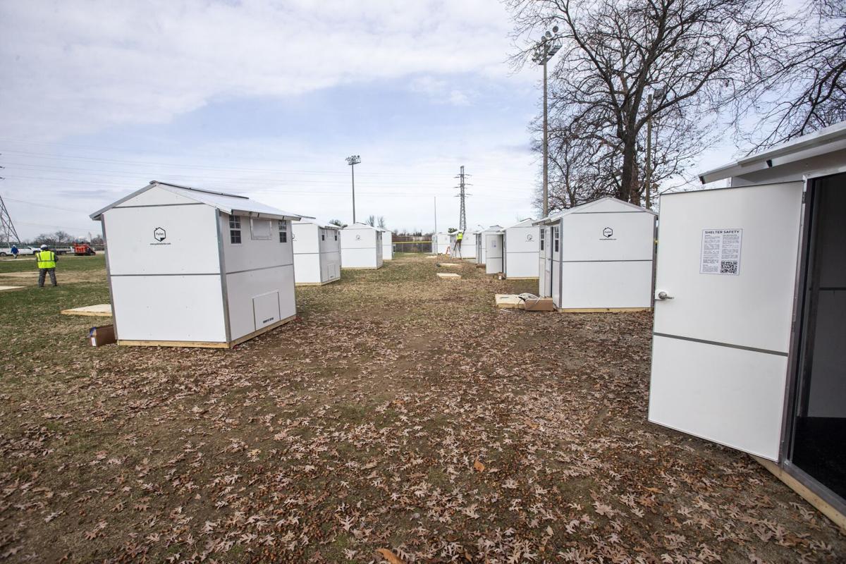 Photos Pallet houses for homeless people going up in Greensboro