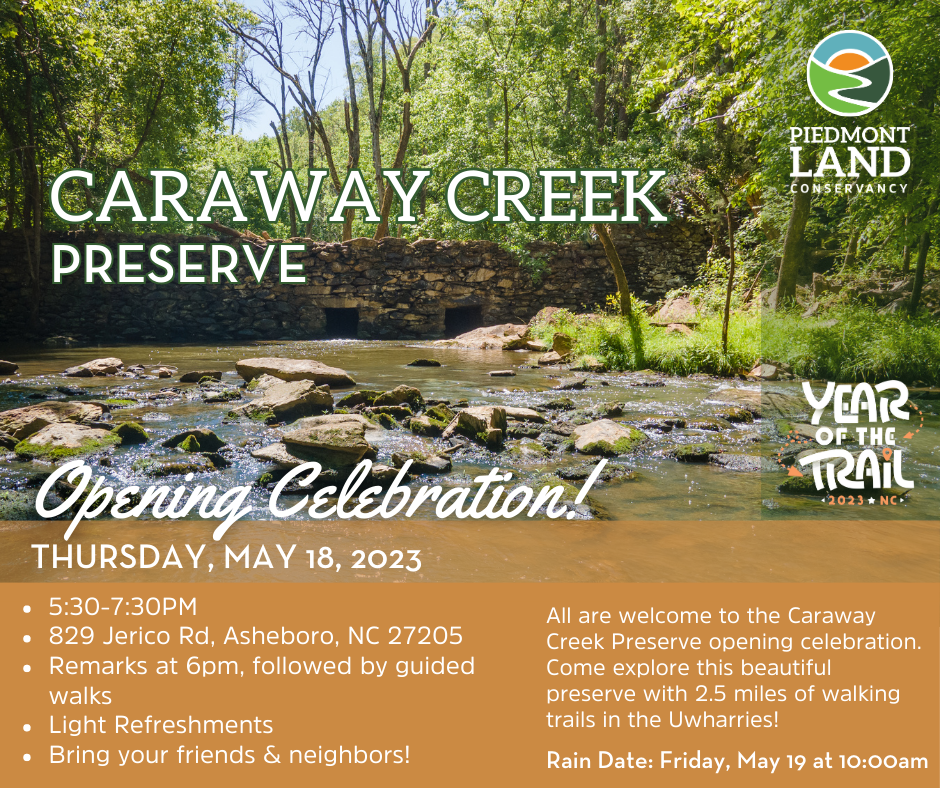 Caraway Creek Preserve Opening on May 18