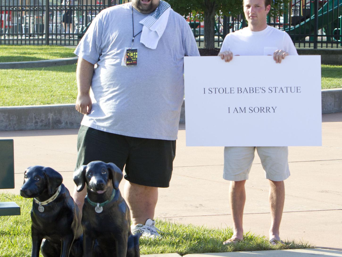 Man Publicly Atones For Theft Of Babe S Statue Latest News Greensboro Com