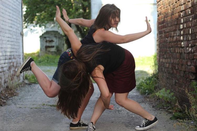 Art in odd places greensboro artists Brianna Taylor and Caroline Althof 091813