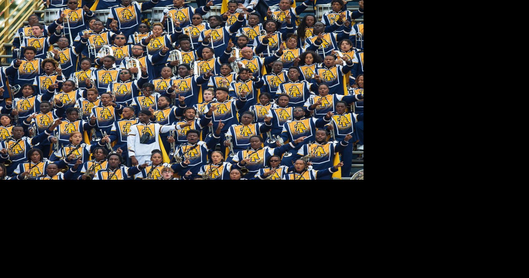 N.C. A&T's Blue & Gold Marching Machine accepts a special invitation