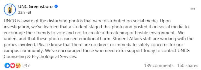 UNCG statement