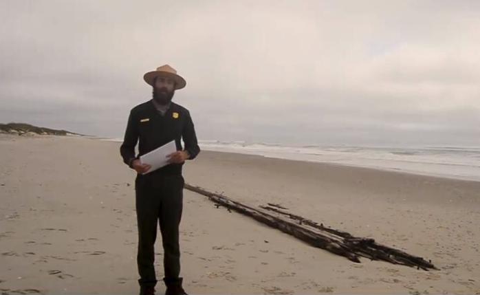 Shipwreck uncovered after Hurricane Teddy