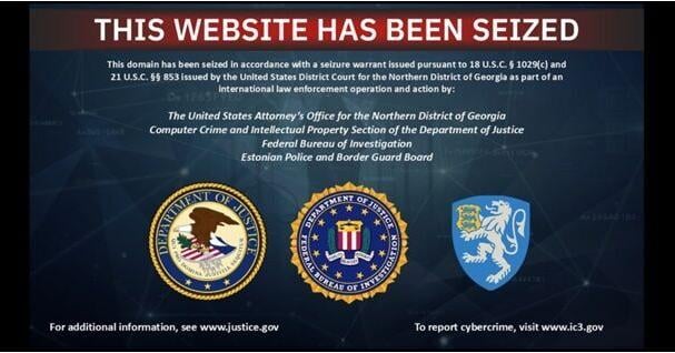 Justice Department announces seizure of stolen-password database used in bank account takeover fraud