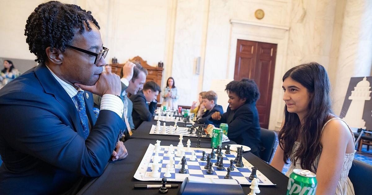 Rep. Wesley Bell, D-Mo., left, considers his next move