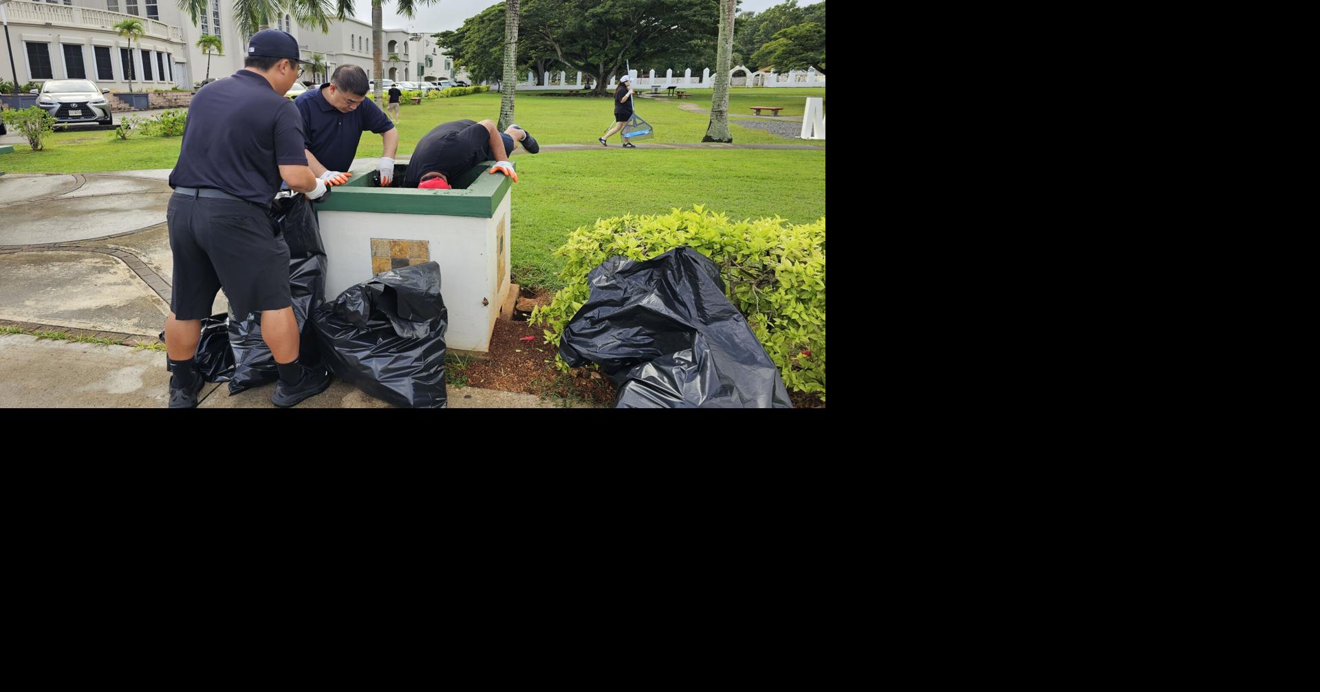 Korea-Guam travel group cleans up Hagåtña historic sites