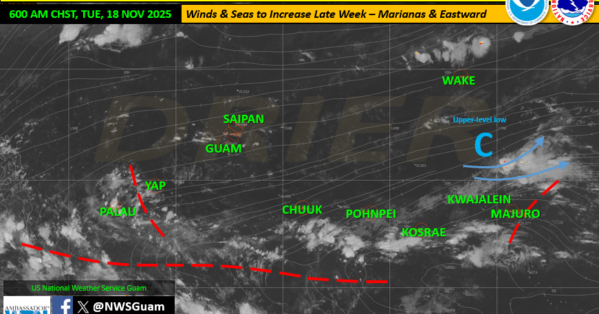 Fair weather for Marianas through Thursday, more showers after that